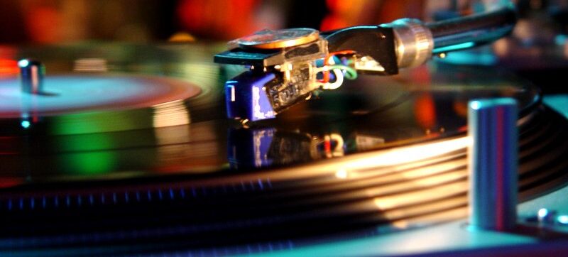 record player close up